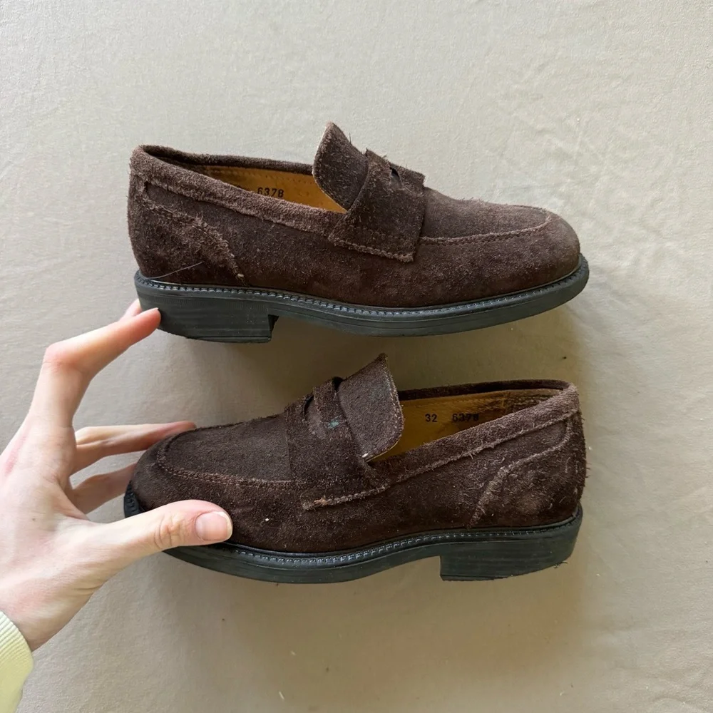 Kids MANIQUI Suede Penny Loafer Dress Shoes